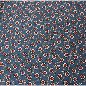 Cotton Fabric 18x22" Blue Red Orange Floral Pattern Flowers Everywhere
